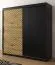 Kledingkast in stijlvolle stijl Mulhacen 29, kleur: mat zwart / eiken Artisan - afmetingen: 200 x 200 x 62 cm (H x B x D), met 10 vakken