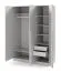 Kledingkast met 3 deuren / Kleur: platinagrijs / met 2 lades / 1 kledingstang / 150 x 61 x 210 cm / 6 schappen / ABS-randen / Edegem 02