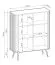 Woonkamer - Set B Makreb, 3-delig, metalen poten in zwart, geribbeld frame, stijlvolle afgeronde randen, Soft Close-systeem, ABS