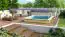 Zwembad / pool 1 rechthoekig van hout, kleur: (natuur) keteldruk geïmpregneerd, Ø 476 cm, incl. trappen
