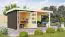 Fietsenhok / schuur SET ACTION met lessenaarsdak incl. aanbouw dak & achterwand, kleur: terra grijs, grondoppervlakte: 6.16 m²