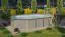 Zwembad / pool model 4 X SET van hout, kleur: water grijs, Ø 632,5; incl. trappen & terras