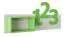Kinderkamer - wandplank / hangrek Luis 02, kleur: eiken wit / groen - 54 x 120 x 22 cm (h x b x d)