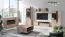 Modern TV-meubel met twee laden Niel 06, kleur: eiken / antraciet - Afmetingen: 45 x 155 x 40 cm (H x B x D)