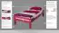 Niedriges Bett für Kinderzimmer / Jugendzimmer "Easy Premium Line" K1/1n, massives Buchenholz, Rosa lackiert, Liegefläche 90 x 200 cm
