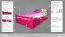 Eenpersoonsbed / logeerbed "Easy Premium Line" K4 incl. 2 laden en 1 hoesje, 120 x 200 cm massief beukenhout kleur: roze