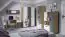 Jugendzimmer - Schrank Sallingsund 03, Farbe: Eiche / Weiß / Anthrazit - Abmessungen: 191 x 60 x 40 cm (H x B x T), mit 1 Tür, 1 Schublade und 9 Fächern