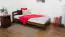Einzelbett / Gästebett Kiefer Vollholz massiv Nussfarben A7, inkl. Lattenrost - Abmessungen: 90 x 200 cm