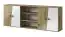Kastuitbreiding Sirte 17, kleur: eiken / wit / zwart hoogglans - afmetingen: 80 x 213 x 40 cm (H x B x D)
