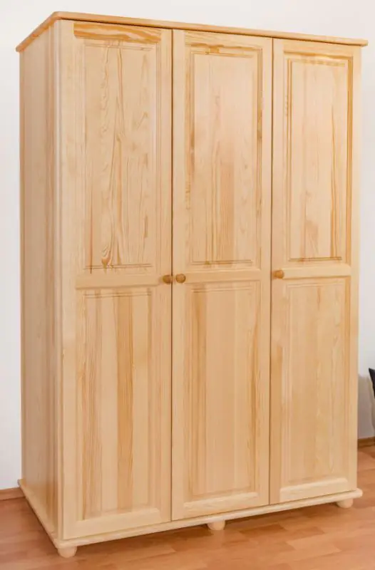 kledingkast massief grenenhout natuur Junco 05 - Afmetingen: 195 x 135 x 55 cm (H x B x D)