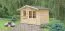 Gartenhaus PR12 - 34 mm Blockbohlenhaus, Grundfläche: 13,90 m², Satteldach
