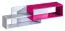Kinderkamer - hangplank / wandrek Frank 11, kleur: wit / roze - 34 x 120 x 26 cm (h x b x d)