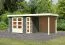Berging / tuinhuis SET met aanbouw dak en incl. achterwand, kleur: terra grijs, grondoppervlakte: 6.35 m²