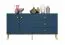Ladekast /dressoir /sideboard kast Kumpula 03, kleur: donkerblauw - afmetingen: 85 x 160 x 40 cm (H x B x D), met 2 deuren, 3 laden en 2 vakken
