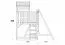 Speeltoren S4A incl. golfglijbaan, dubbele schommel aanbouw, balkon, zandbak, klimwand en houten ladder - Afmetingen: 450 x 330 cm (B x D)