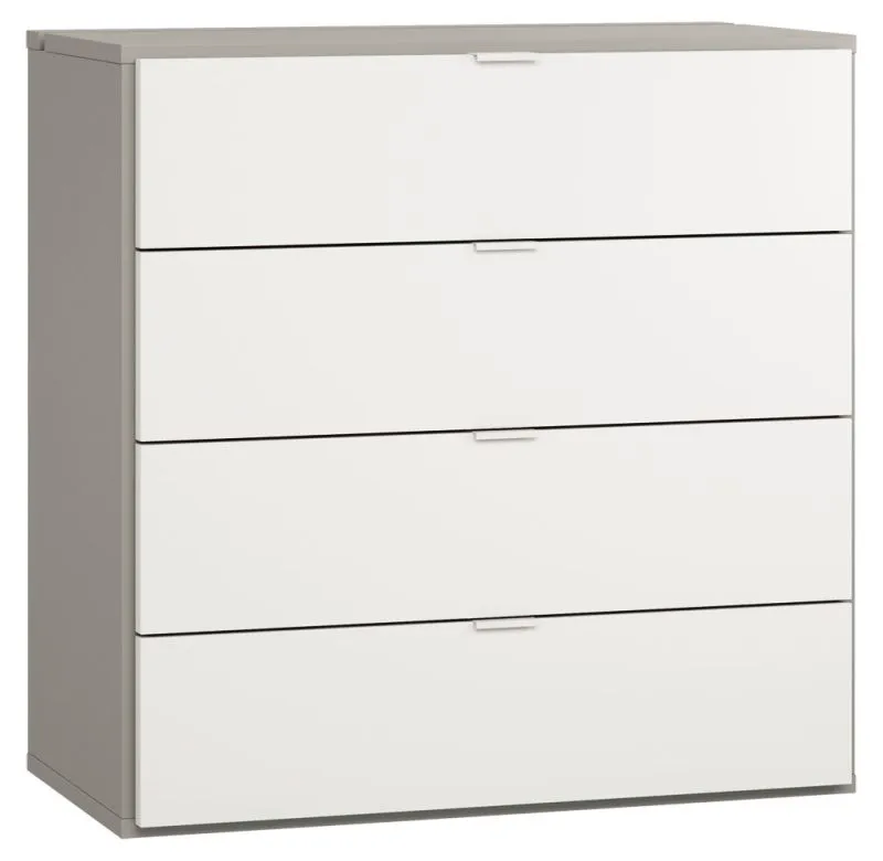 dressoir / ladekast Bellaco 12, kleur: grijs / wit - Afmetingen: 92 x 90 x 47 cm (h x b x d)