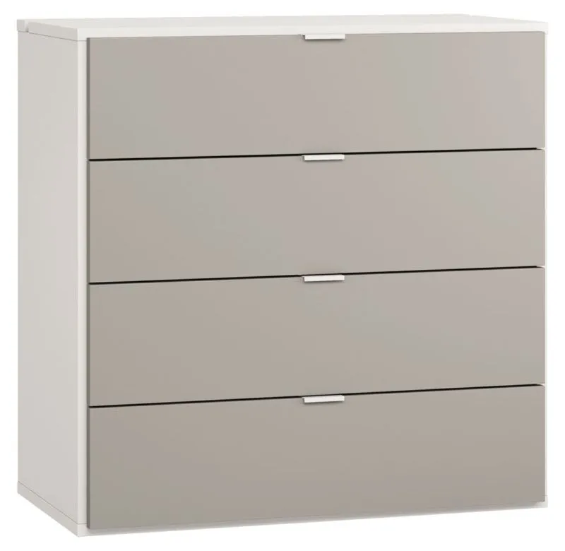 dressoir / ladekast Bellaco 33, kleur: wit / grijs - Afmetingen: 92 x 90 x 47 cm (h x b x d)