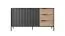 Sideboard mit Soft-Close-System Fouchana 09, Farbe: Schwarz / Eiche Artisan - Abmessungen: 81 x 153 x 39,5 cm (H x B x T), mit drei Schubladen