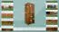 Kleerkast massief grenenhout ,kleur eikenhout 009 - Afmetingen 190 x 80 x 60 cm (H x B x D)