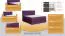 Boxspringbett MINDORO, Box: Bonellfederkern, Matratze: Taschenfederkern, Top Matress: Schaumstoff -  Abmessung: 105 x 200 cm - Farbe: Violett