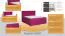 Boxspringbett MINDORO, Box: Bonellfederkern, Matratze: Taschenfederkern, Top Matress: Schaumstoff -  Abmessung: 160 x 200 cm - Farbe: Pink