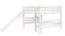 Großes weißes Hochbett mit Rutsche 120 x 200 cm, Buche Massivholz Weiß lackiert, umbaubar in ein Einzelbett, "Easy Premium Line" K31/n