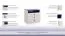 Kinderkamer - ladekast / commode Luis 13, kleur: eiken wit / paars - 75 x 80 x 52 cm (h x b x d)