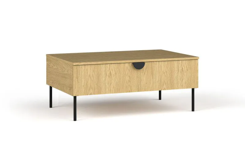 Salontafel Amfipoli 03, één kanteldeur, kleur: Baltische eik, salontafel, één compartiment, afmetingen: 41,5 x 100 x 66 cm, soft-close functie, voor woonkamer