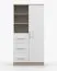 Boekenkast 80 cm breed / Smolikas 33 / wit / Sonoma eiken / 3 laden / witte houten handgrepen / 159 x 80 x 40 cm / 7 vakken / kinderen / jeugd