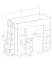 Functioneel bed / kinderbed / hoogslaper combinatie met opbergruimte en bureau Jura 27, kleur: wit / zwart - afmetingen: 165 x 230 x 95 cm (H x B x D)