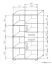 Open kast Tabubil 17, Kleur: Wengé / Grijs - Afmetingen: 145 x 80 x 41 cm (H x B x D)