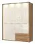, kleur: Beige hoogglans / walnoten - Afmetingen: 224 x 182 x 56 cm (H x B x D)