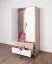 Kinderkamer - Draaideurkast / Kledingkast Fabian 01, kleur: lichtbruin eiken / wit / roze - 190 x 80 x 50 cm (H x B x D)