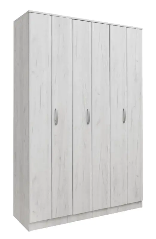 Draaideurkast / kledingkast Muros 04, kleur: eiken wit - 222 x 150 x 52 cm (H x B x D)