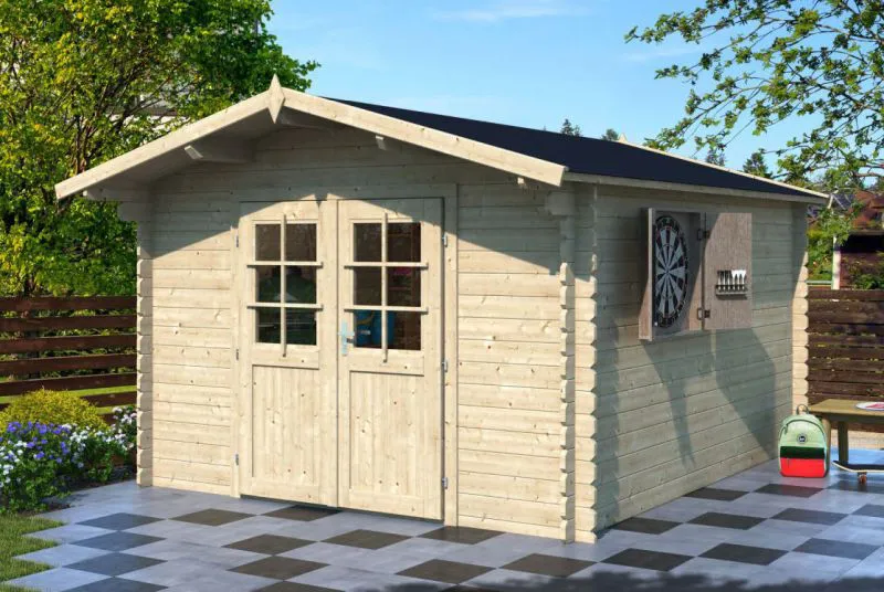 Chalet / tuinhuis OPL 3040 - 28 mm blokhut profielplanken, grondoppervlakte: 11,86 m², zadel dak