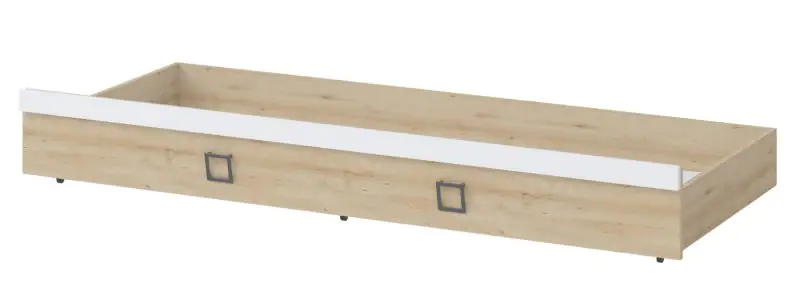 onderschuifbed  voor eenpersoonsbed / logeerbed, kleur: beuken / wit - 80 x 190 cm (B x L)