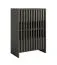 Ladekast | front met latten | kleur: grafiet | 2 draaideuren | open ladekast | 4 vakken | afmetingen: 60 x 34 x 87 cm | voor de hal of woonkamer