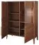 Vitrine kast met glazen deur rechts Gorica 05, in rustiek eiken, 140 x 111 x 45 cm, met LED verlichting, soft-close-systeem, semi massief, Antisol-glas brons