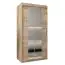 Schuifdeurkast / kledingkast met spiegel Tomlis 01A , kleur: Sonoma eiken - Afmetingen: 200 x 100 x 62 cm (H x B x D)