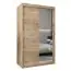 Schuifdeurkast / kleerkast met spiegel Tomlis 02B, kleur: sonoma eiken - afmetingen: 200 x 120 x 62 cm (H x B x D)