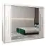Schuifdeurkast / kleerkast met spiegel Tomlis 06B, kleur: mat wit - Afmetingen: 200 x 250 x 62 cm (H x B x D)