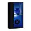 Zwart hangvitrine Möllen 10, kleur: zwart - Afmetingen: 60 x 30 x 25 cm (H x B x D), met blauwe LED-verlichting
