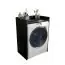 Wasmachine ombouw Karwendel 02, kleur: Zwart - Afmetingen: 97,5 x 64 x 50 cm (H x B x D)