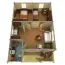 Vakantiehuis F31 met terras en balustrade | 41,1 m² | 70 mm houtblokken | Natuurlijke afwerking | Incl. vloerbedekking & isolerende beglazing