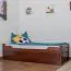 Kinderbed / jeugdbed "Easy Premium Line" K1/1h incl. 2e slaapplaats en 2 afdekpanelen, 90 x 200 cm massief beukenhout kleur: donkerbruin
