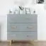 ladenkast / dressoir Hohgant 03, kleur: wit / grijs hoogglans - 92 x 90 x 42 cm (h x b x d)