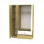 Draaideurkast / kledingkast Sirte 03, kleur: eiken / wit hoogglans - afmetingen: 190 x 120 x 50 cm (H x B x D)