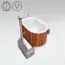 Hottub 02 gemaakt van thermohout met LED-verlichting, thermo deksel en thermische isolatie, kuip: wit, buitenafmetingen: 189 x 118 cm (L x B)