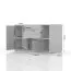 dressoir / ladekast Garim 2, kleur: wit hoogglans - 85 x 150 x 45 cm (h x b x d)