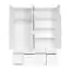 Draaideurkast / kledingkast Messini 05, kleur: wit / wit hoogglans - Afmetingen: 198 x 181 x 54 cm (H x B x D)